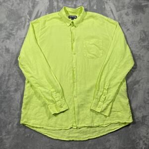 Vilebrequin Shirt Mens XXL Linen Neon Tropical Breathable Luxury Resort Vacation